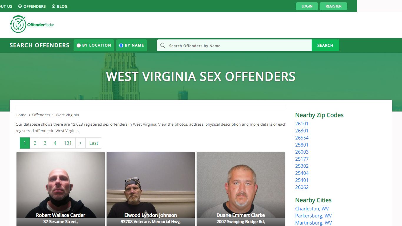 West Virginia Sex Offenders Registry and database at Offender Radar