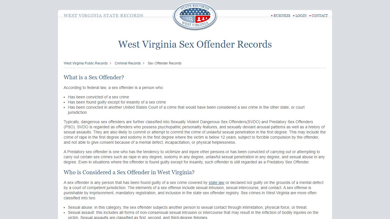 West Virginia Sex Offender Records | StateRecords.org